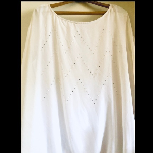 White Flowy Dress Shirt from Cato - Picture 2 of 2